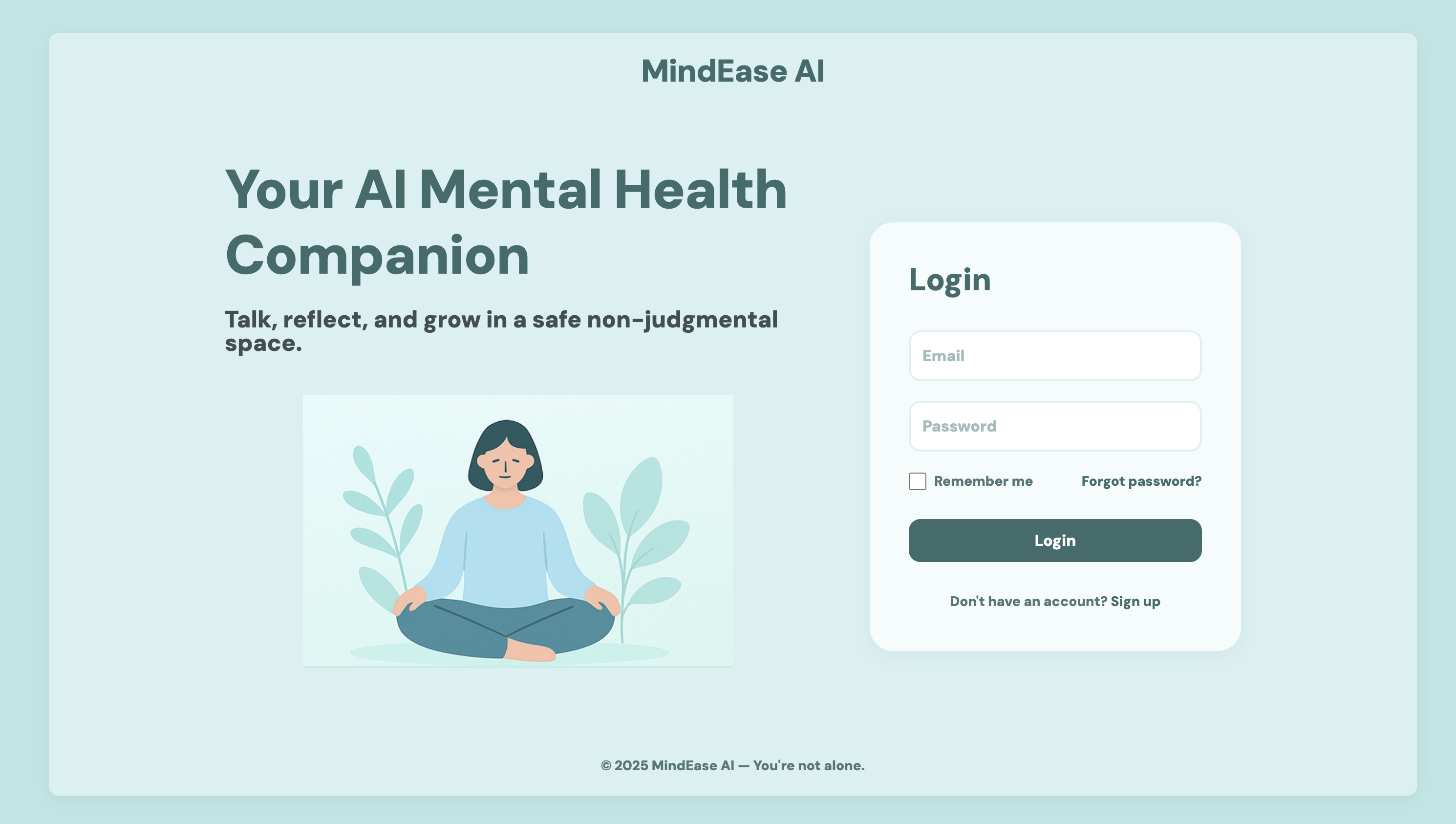 Mindease AI Platform interface
